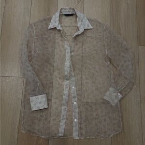 Zara Pink Floral Sheer Blouse - Small